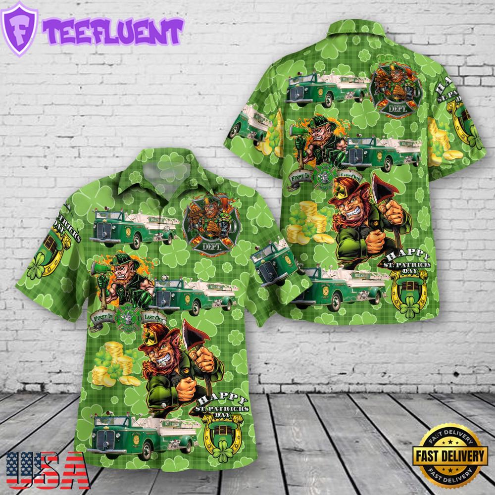 Mill Creek Fire Company St Patrick's Day Hawaiian Shirt