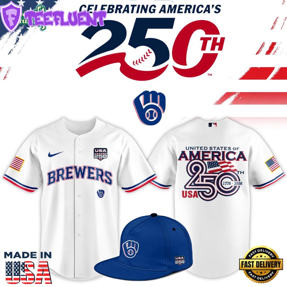 Milwaukee Brewers USA 250th Anniversary Patriotic Limited Baseball Jersey