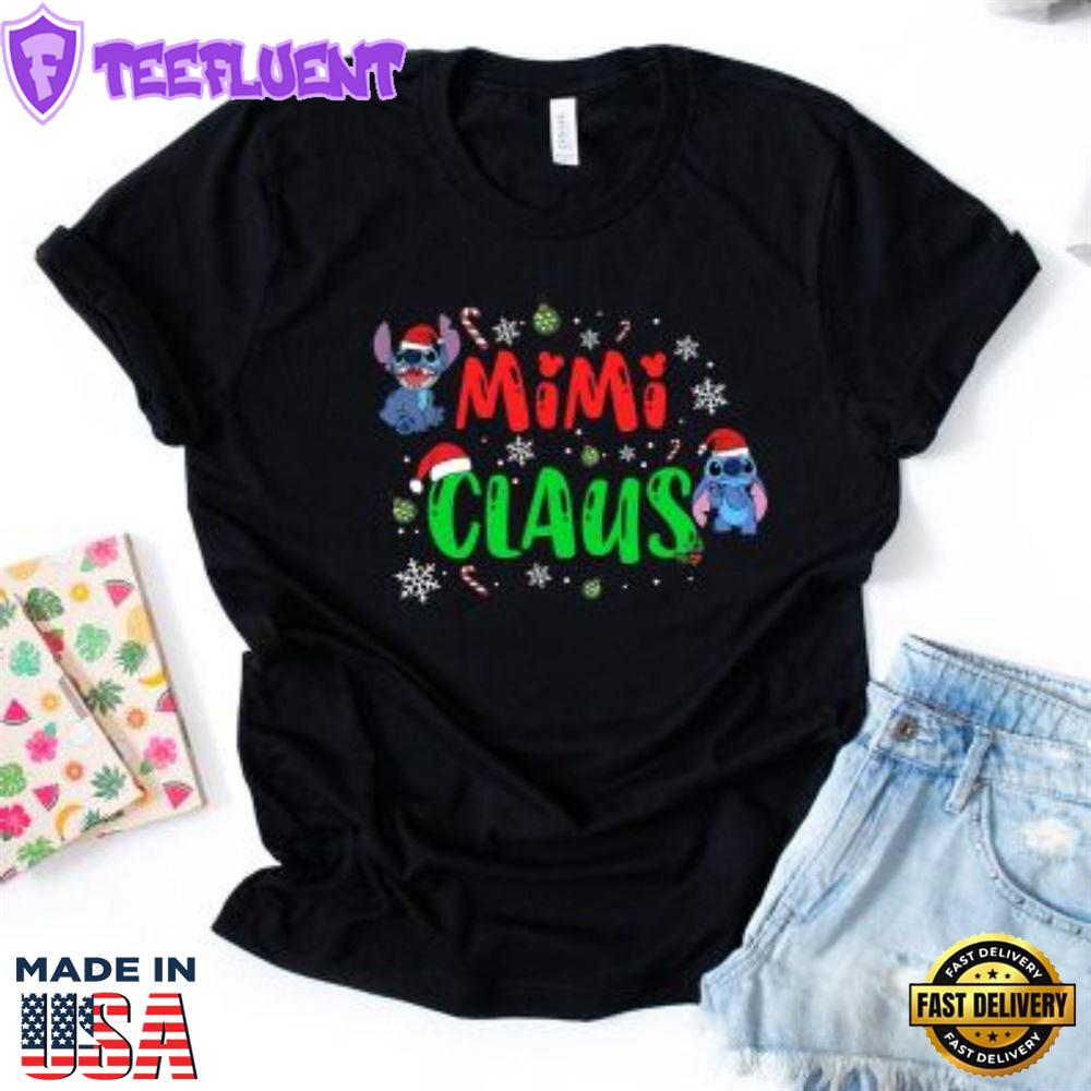 Mimi Claus Disney Stitch Shirt, Cute Christmas Stitch Shirt, Mimi Christmas Gift Shirt, Grandma Shirt,Stitch Santa
