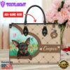 Miniature Pinscher Dog Duccy Dog Lover Leather Handbag