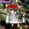 Miniature Pinscher With Snowman Christmas Ornament, Gift For Christmas
