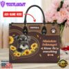 Miniature Schnauzer Dog Kisses Fix Everything Leather Handbag