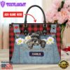 Miniature Schnauzer Dog This Human Belongs To Leather Handbag