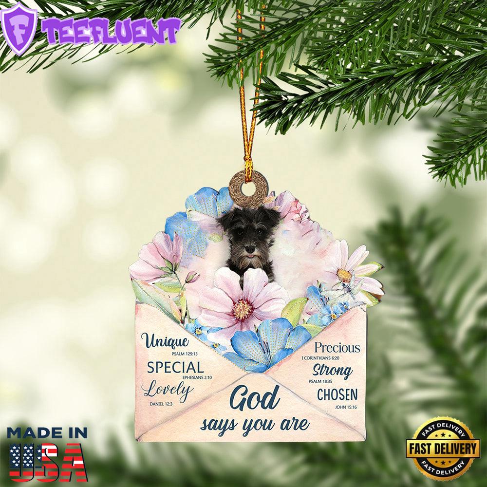Miniature-Schnauzer God Says You Ornament, Gift For Christmas