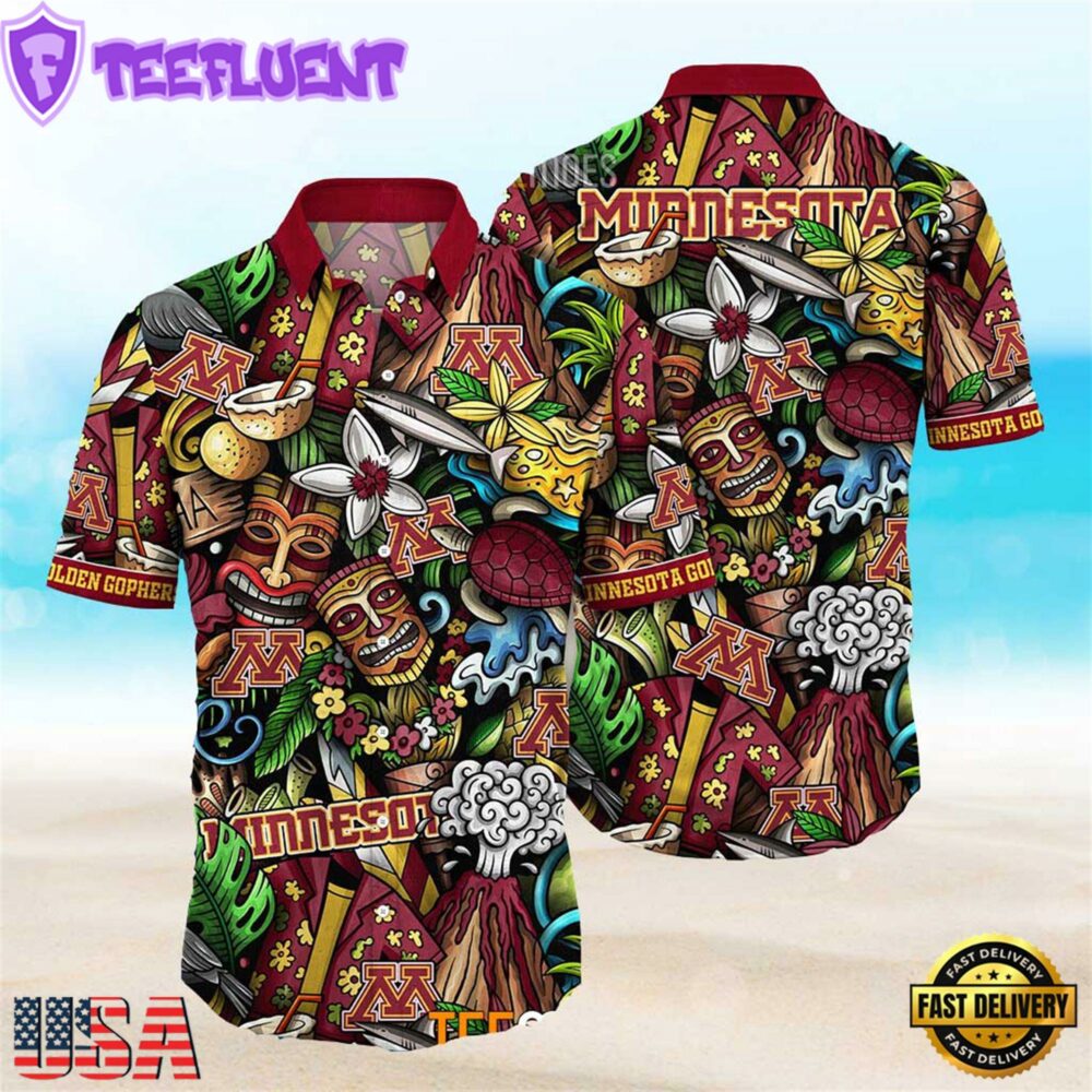 Minnesota Golden Gophers Ncaa Mens Floral Special Design Hawaiian Shirt