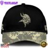 Minnesota Vikings 2024 Salute to Service Club Black Camo Cap Gift For Veteran