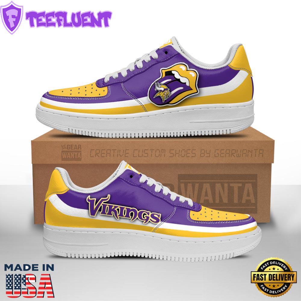 Minnesota Vikings Air Sneakers Custom Force Shoes Sexy Lips For Fans