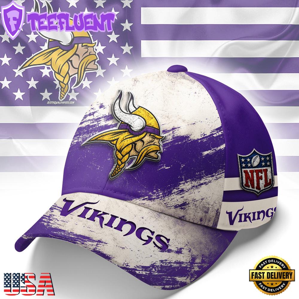 Minnesota Vikings NFL Grunge Style Team Baseball Cap
