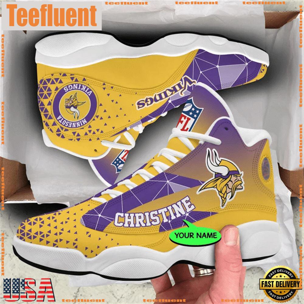 Minnesota Vikings NFL Personalized Jordan 13 Shoes