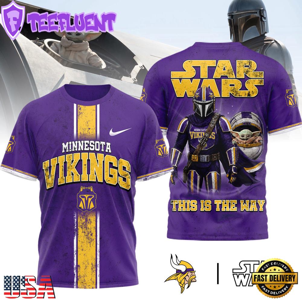 Minnesota Vikings NFL This Is The Way Star Wars 3D T-Shirt For Fans