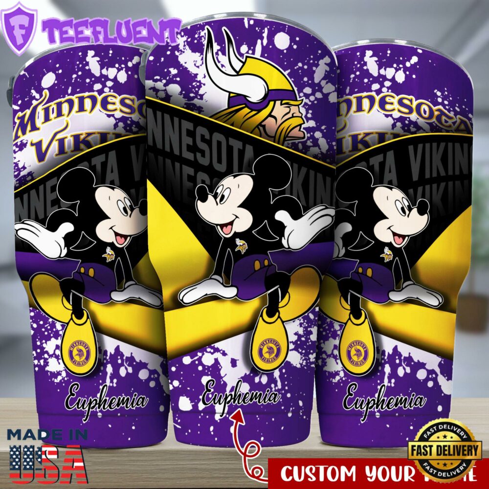 Minnesota Vikings NFL-Custom Tumbler Mickey Mouse Style