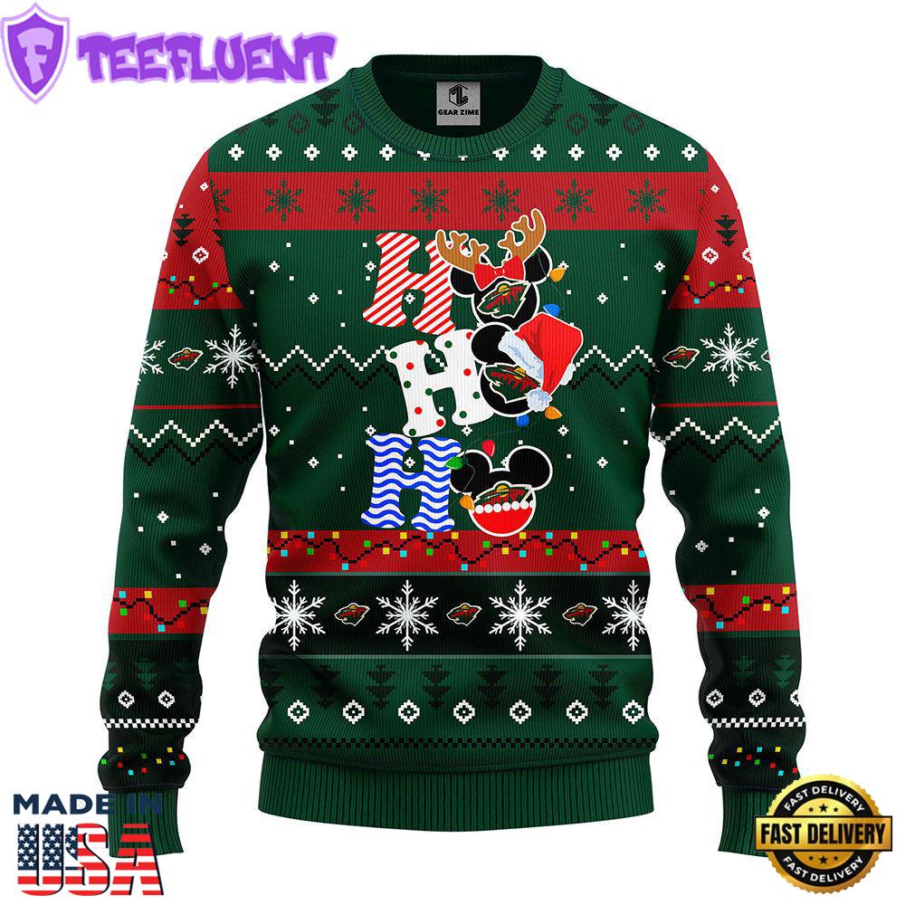 Minnesota Wild Hohoho Mickey Christmas Ugly Sweater