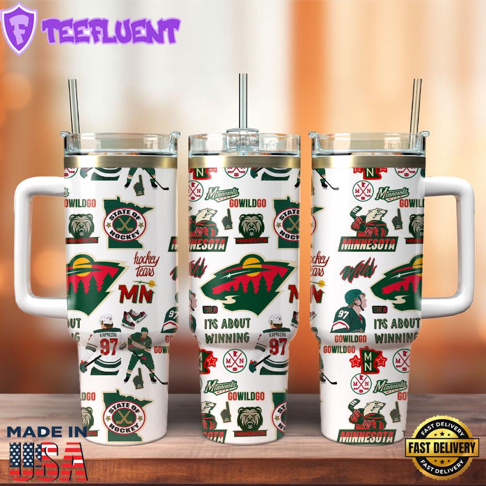 Minnesota Wild NHL Sport Custom Stanley Quencher 40oz Stainless Steel Tumbler