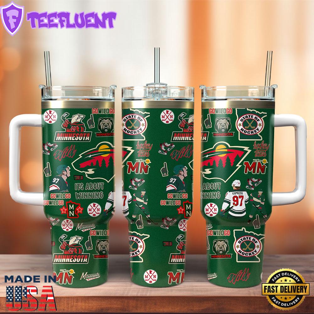 Minnesota Wild NHL Sports Custom Stanley Quencher 40oz Stainless Steel Tumbler With Handle