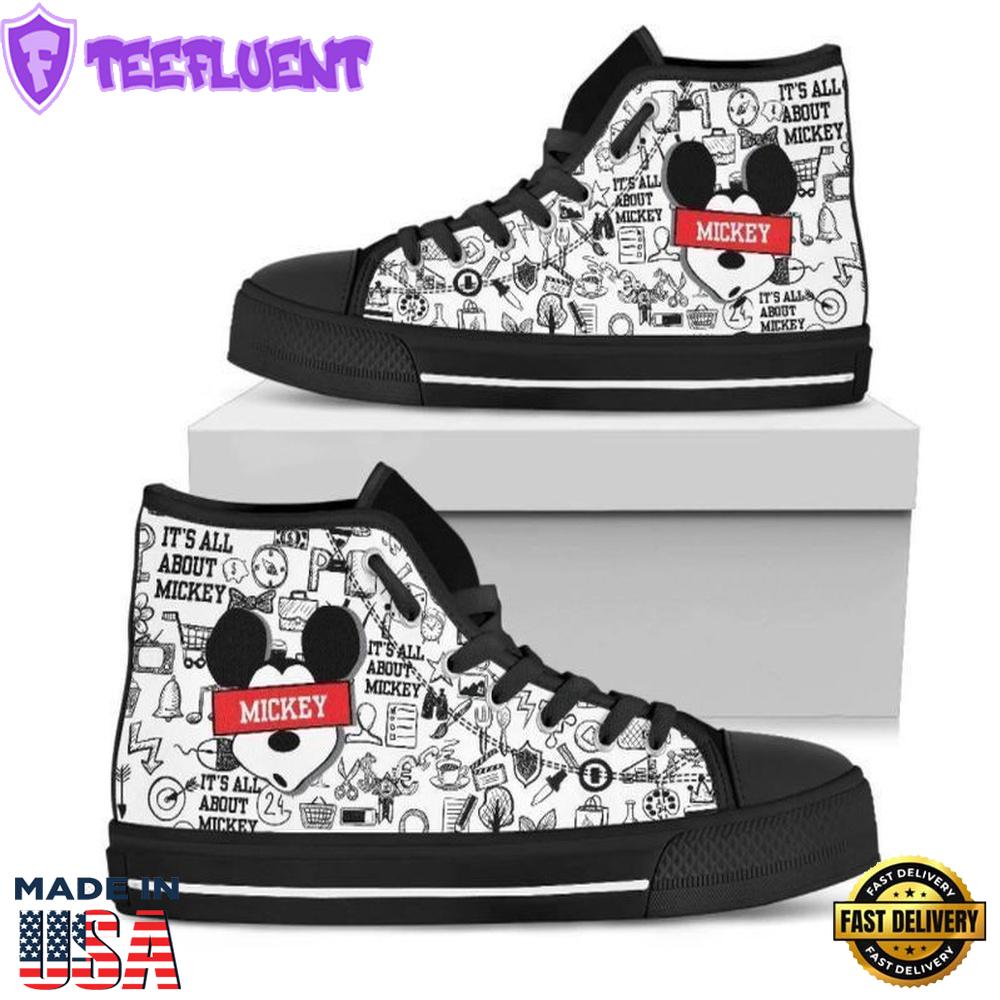 Minnie Mouse Disney Cartoon High Top Shoes Chic High Top Shoes For Fans