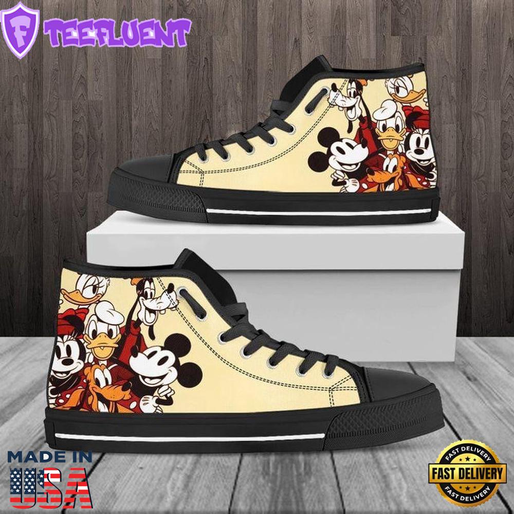 Minnie Mouse Disney Cartoon High Top Shoes Edgy High Top Style For Fans