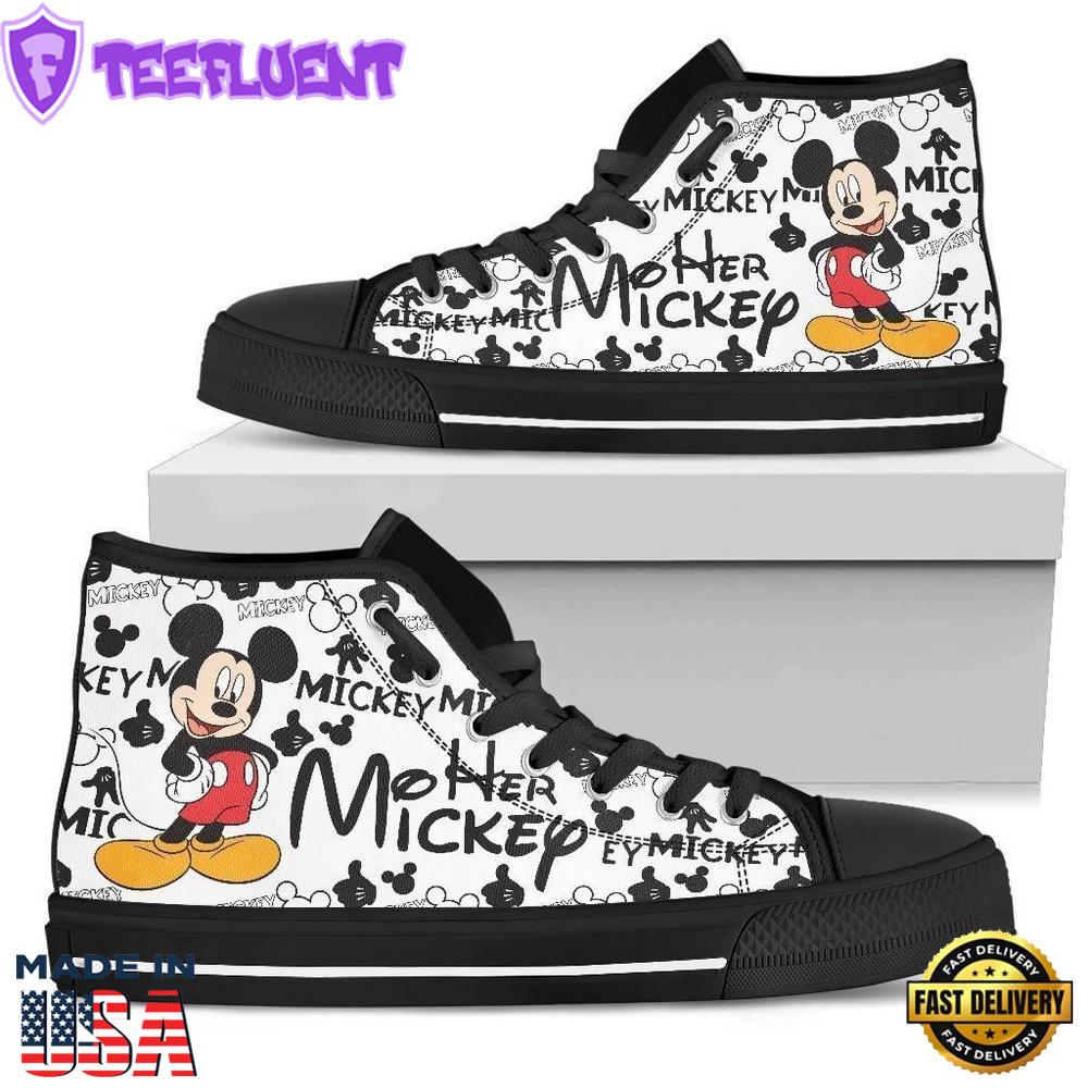 Minnie Mouse Disney Cartoon High Top Shoes Fashion High Cuts For Fans