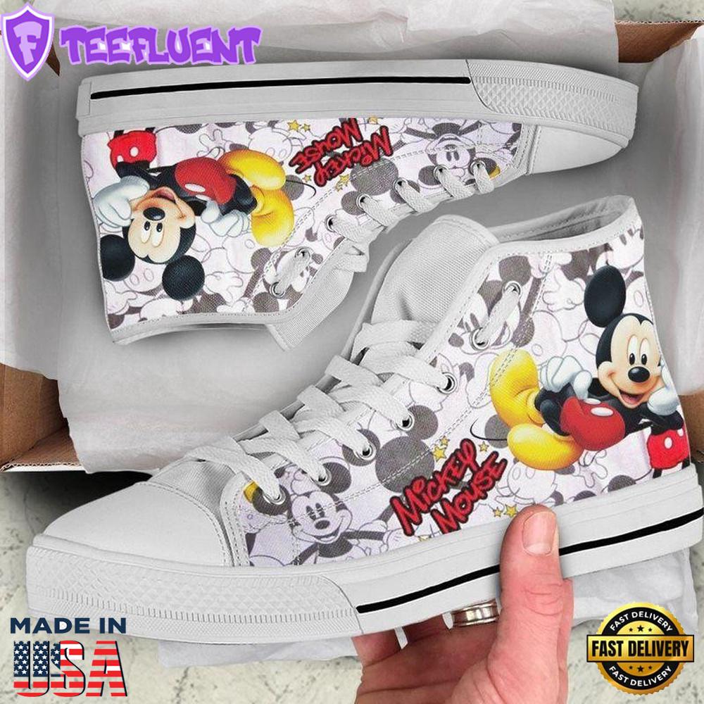 Minnie Mouse Disney Cartoon High Top Shoes Versatile Top Sneakers For Fans