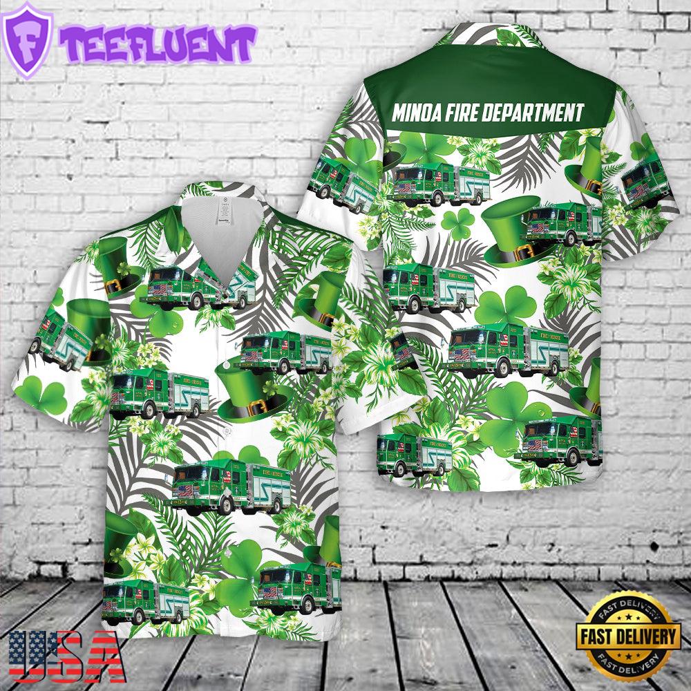 Minoa Fire Department, Minoa, New York Patrick's Day Hawaiian Shirt