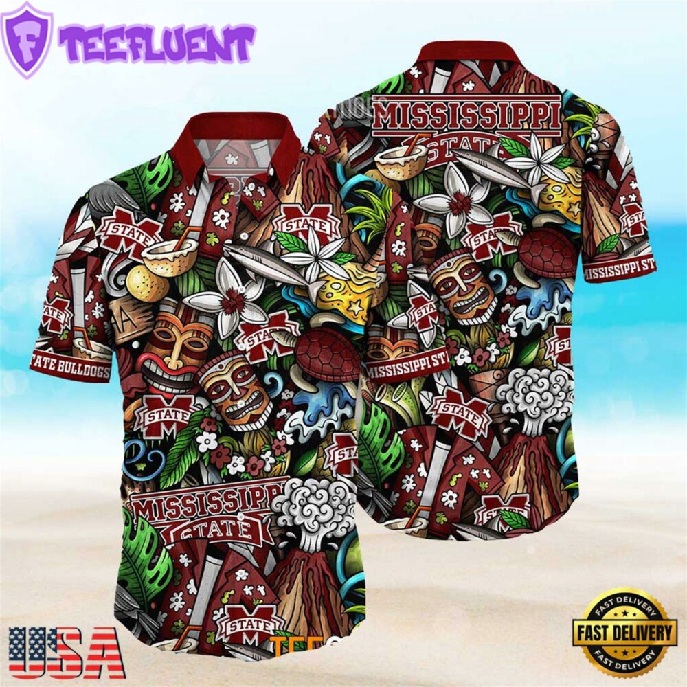 Mississippi State Bulldogs Ncaa Mens Floral Special Design Hawaiian Shirt