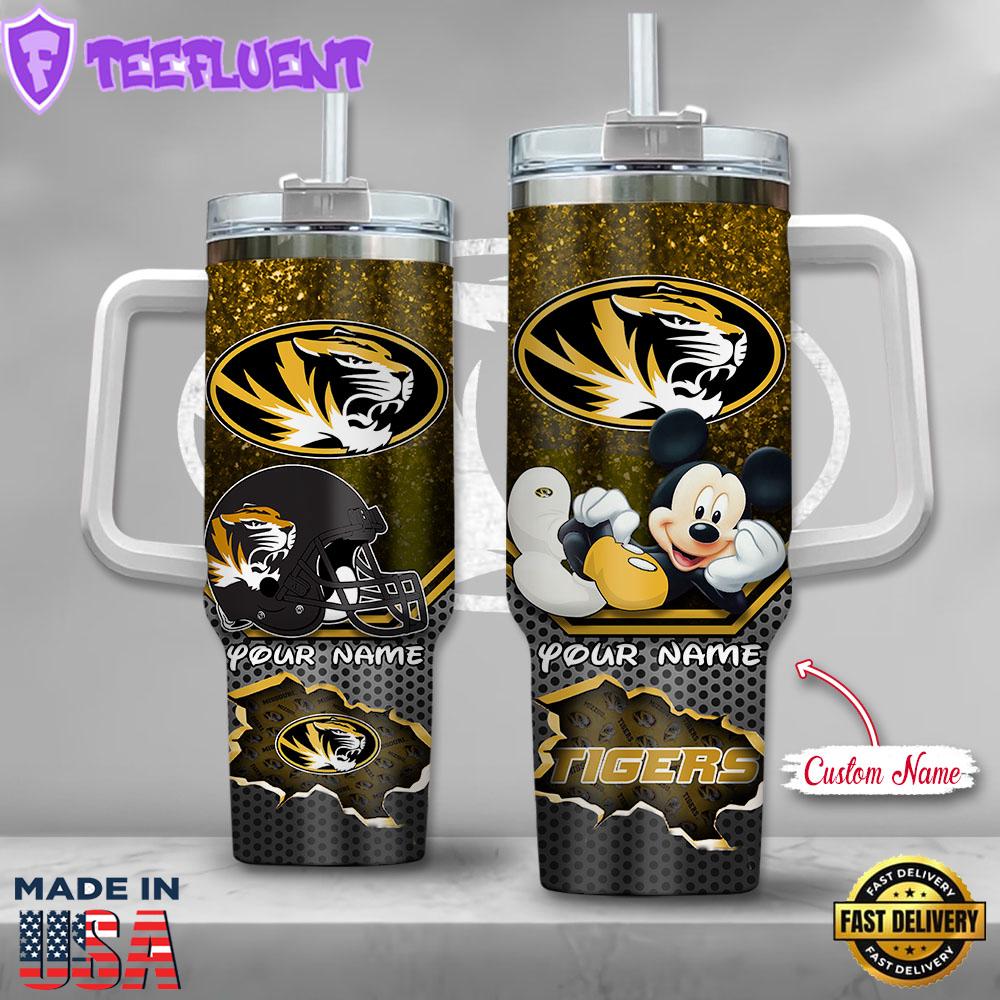 Missouri Tigers NCAA Mickey Mouse Custom Stanley Quencher 40oz Stainless Steel Tumbler With Handle