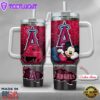 MLB Los Angeles Angels Mickey Mouse Custom Stanley Quencher 40oz Stainless Steel Tumbler With Handle