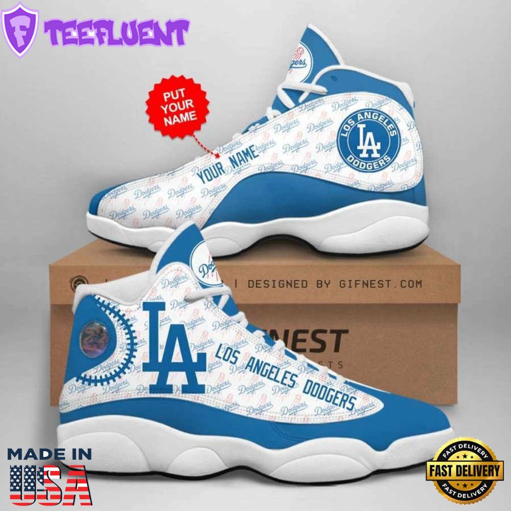 MLB Los Angeles Dodgers Custom Name Air Jordan 13 Shoes