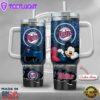 MLB Minnesota Twins Mickey Mouse Custom Stanley Quencher 40oz Stainless Steel Tumbler With Handle