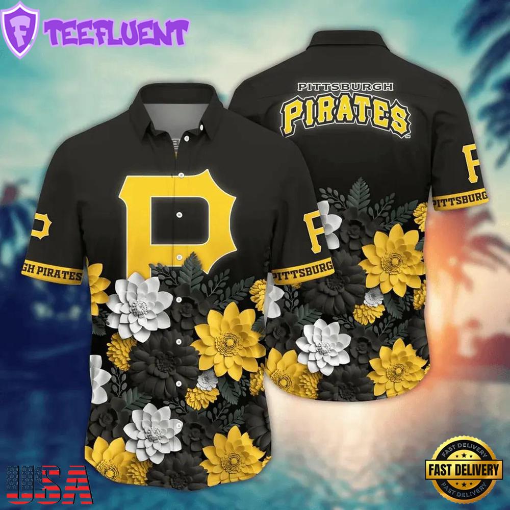 MLB Pittsburgh Pirates Classic Floral Hawaiian Shirt