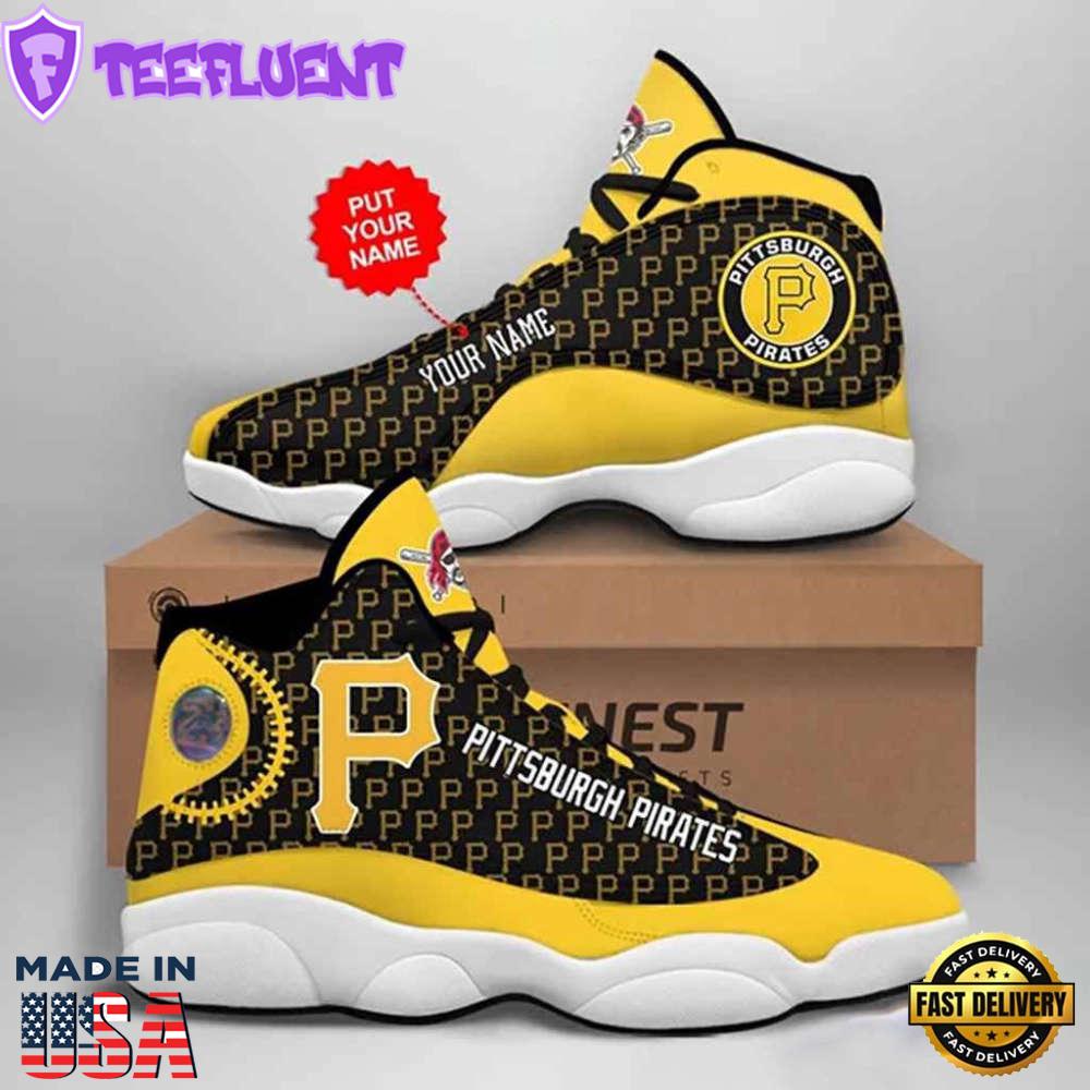 MLB Pittsburgh Pirates Custom Name Air Jordan 13 Shoes For Men Women