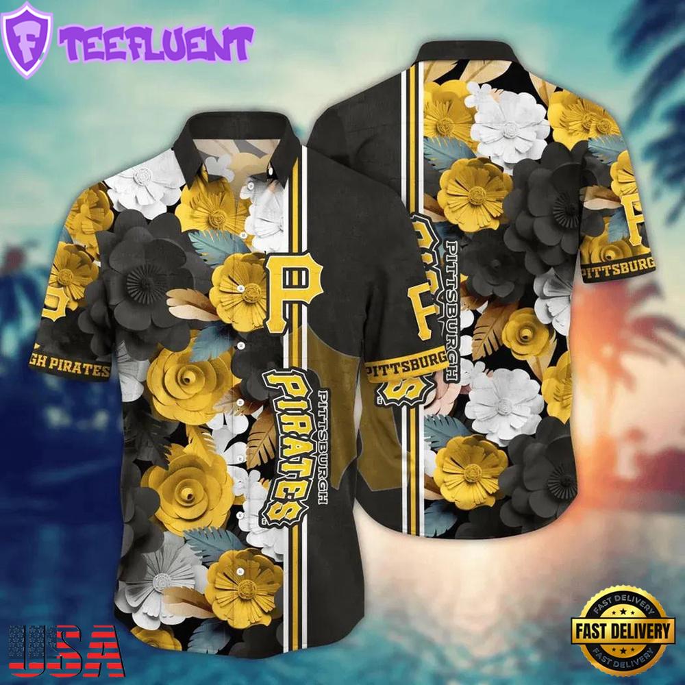 MLB Pittsburgh Pirates Golden Bloom Hawaiian Shirt