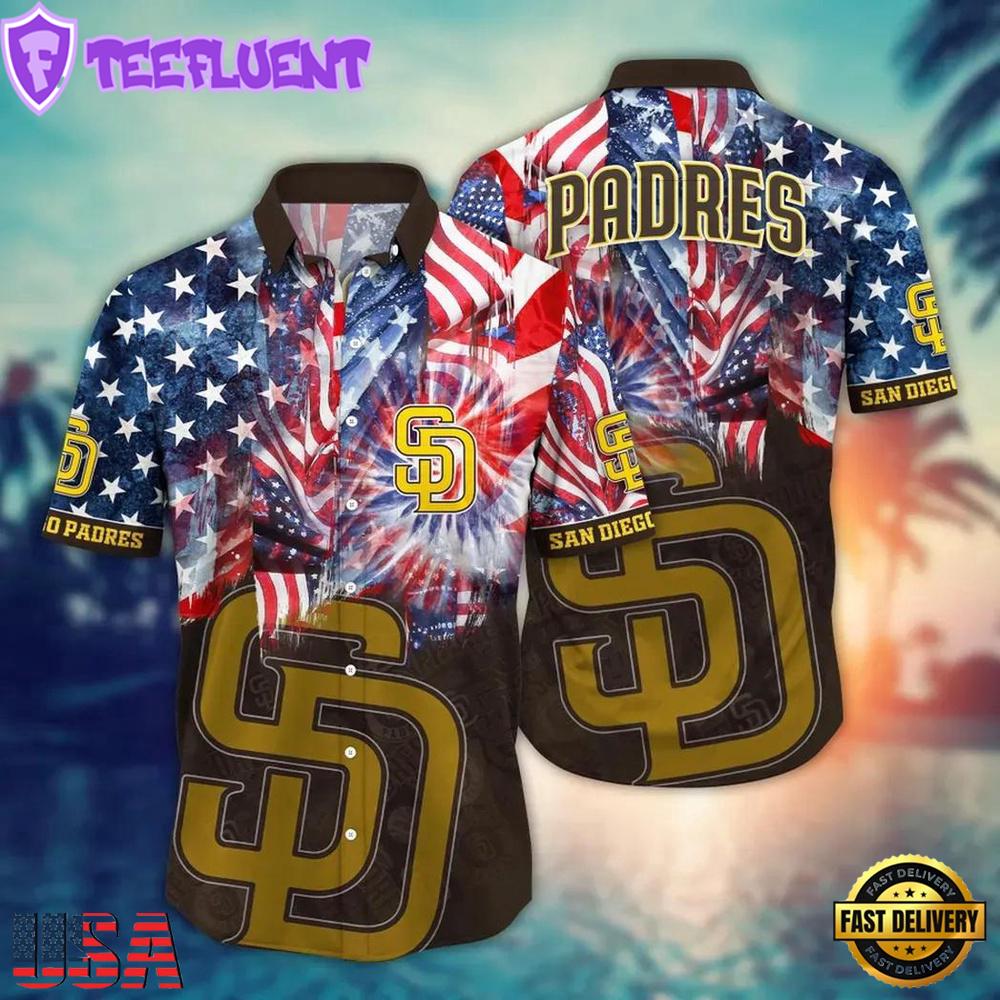 MLB San Diego Padres Fireworks Freedom Hawaiian Shirt