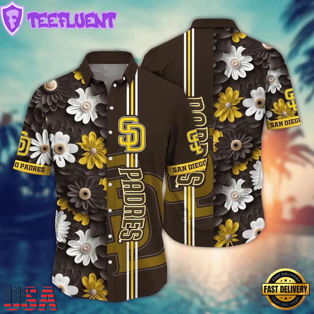 MLB San Diego Padres Floral Fusion Hawaiian Shirt