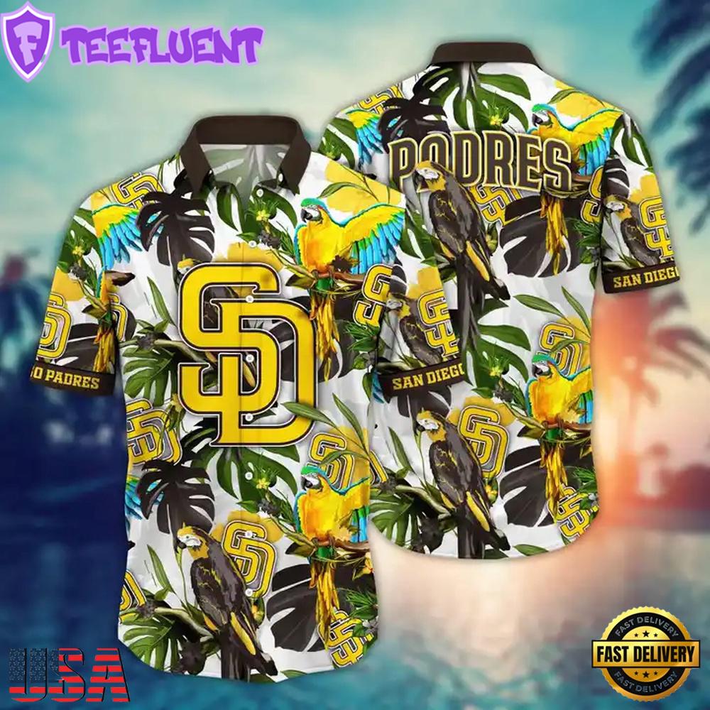 MLB San Diego Padres Jungle Parrot Hawaiian Shirt