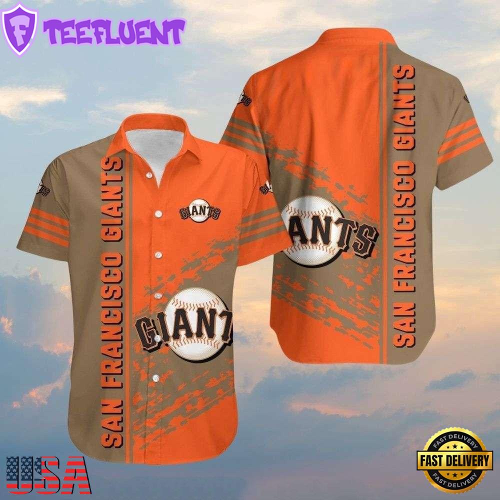 MLB San Francisco Giants Retro Brush Stroke Hawaiian Shirt
