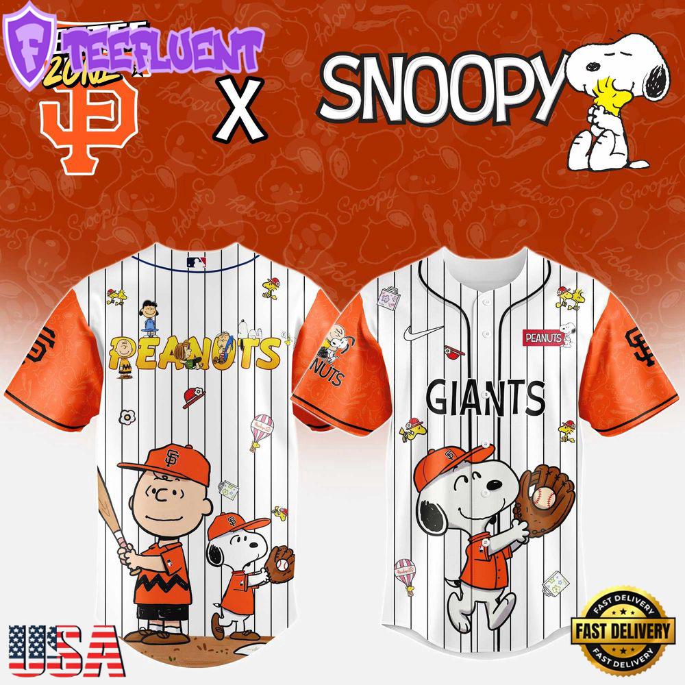 MLB San Francisco Giants Snoopy Peanuts 75th Anniversary Baseball Jersey