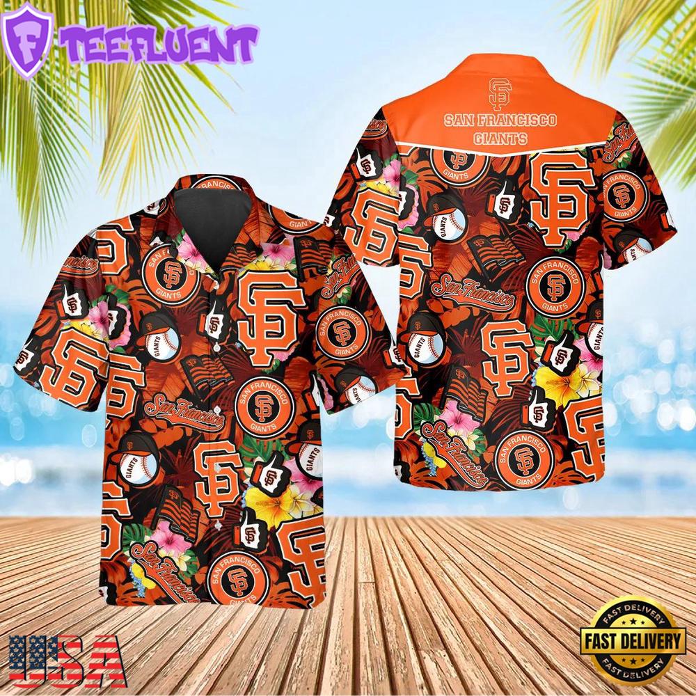 MLB San Francisco Giants Tropical Logo Collage Hawaiian Shirt