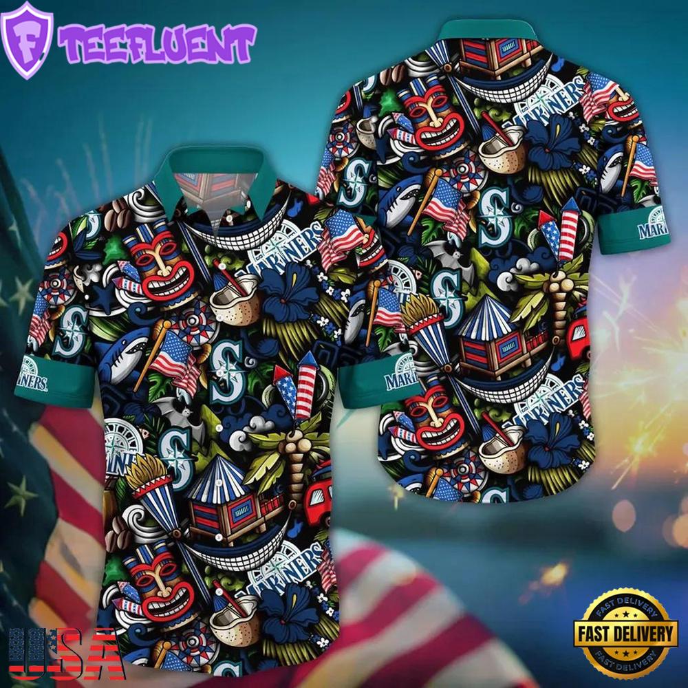 MLB Seattle Mariners Baseball Team Design Flower New Hawaiian Shirts