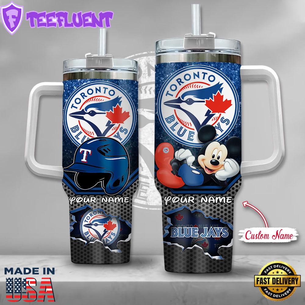 MLB Toronto Blue Jays Mickey Mouse Custom Stanley Quencher 40oz Stainless Steel Tumbler With Handle