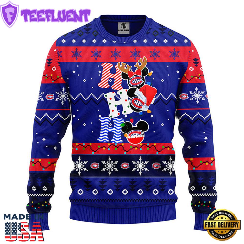 Montreal Canadians Hohoho Mickey Christmas Ugly Sweater