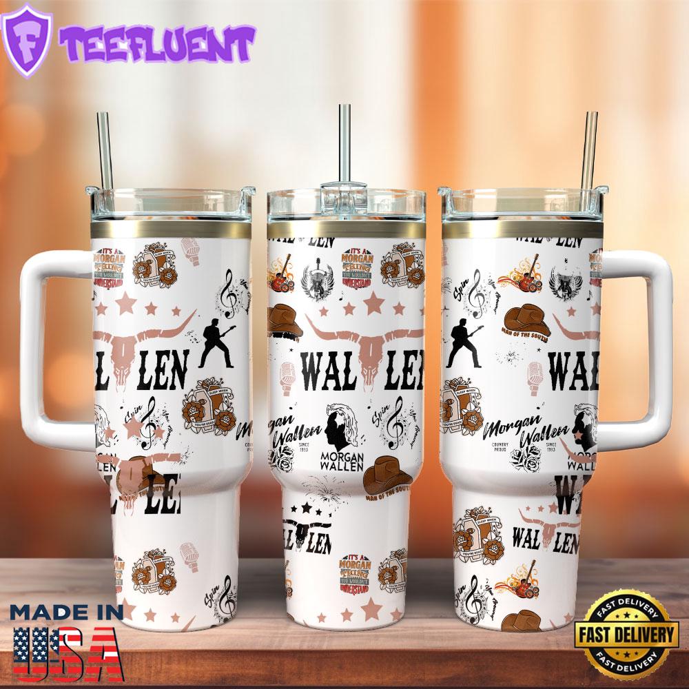 Morgan Wallen Music stand alone ep Custom Stanley Quencher 40oz Stainless Steel Tumbler