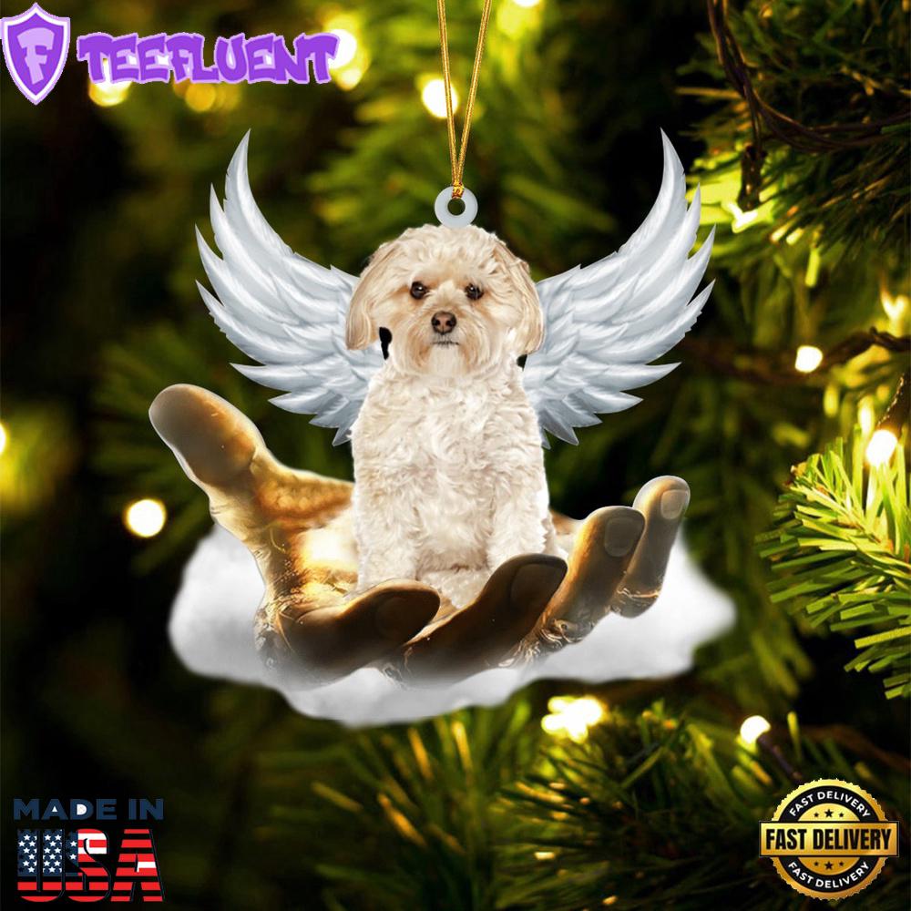 Morkie On The Hands Of Jesus Ornament, Gift For Christmas