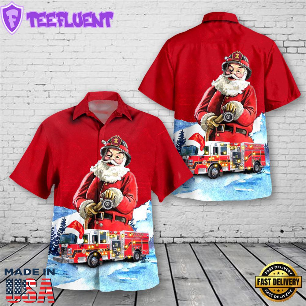 Moscow, Idaho, Moscow Volunteer Fire Department Christmas Hawaiian Shirt