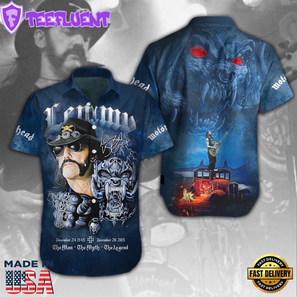 Mot?rhead Band x Lemmy Kilmister Short Sleeve Dress Shirt For Man And Women