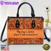 My Day Is Better When I Talk To God First Zippered Orange Leather Christ Gifts Leather Bags