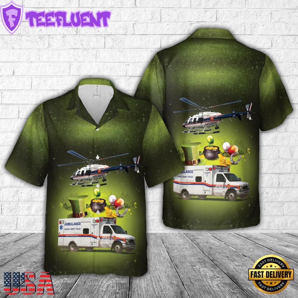 Nassau County Police, New York St Patrick's Day Hawaiian Shirt