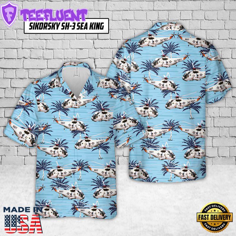 Navy Sikorsky SH-3 Sea King Hawaiian Shirt