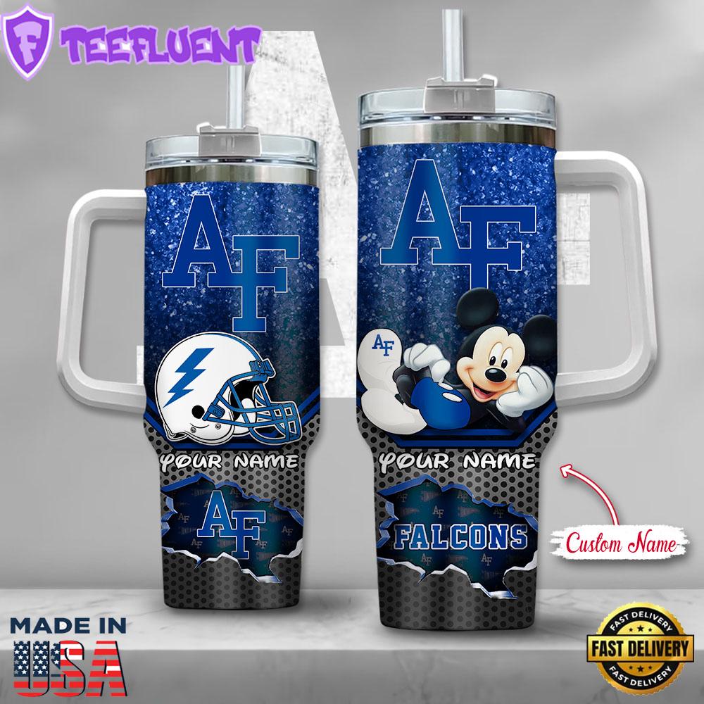 NCAA Air Force Falcons Mickey Mouse Custom Stanley Quencher 40oz Stainless Steel Tumbler With Handle