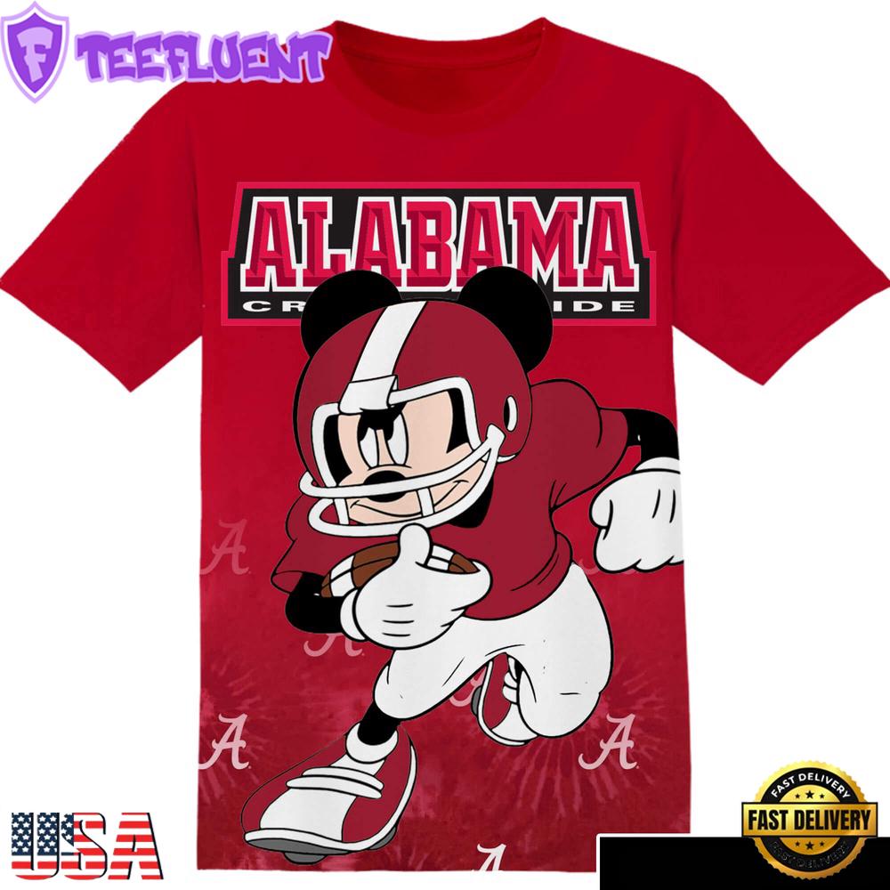 NCAA Alabama Crimson Tide Mickey All Over Print T-Shirt