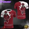 NCAA Arkansas Razorbacks Halloween Skeleton All Over Print T Shirt